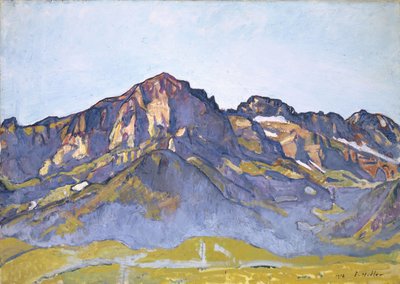 Os Dents Blanches em Champéry no sol da manhã, 1916. de Ferdinand Hodler