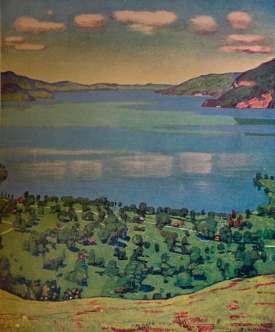 O lago de Thun, de Leissigen, c1910. de Ferdinand Hodler
