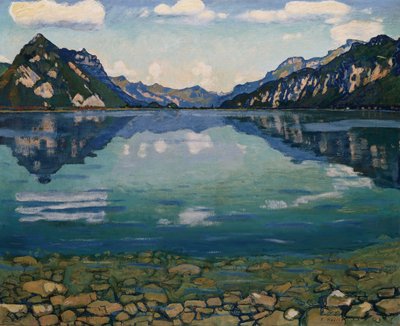 Thunersee com Reflexão, 1904 de Ferdinand Hodler