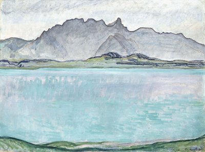 Thunersee com as montanhas Stockhorn, 1910 de Ferdinand Hodler
