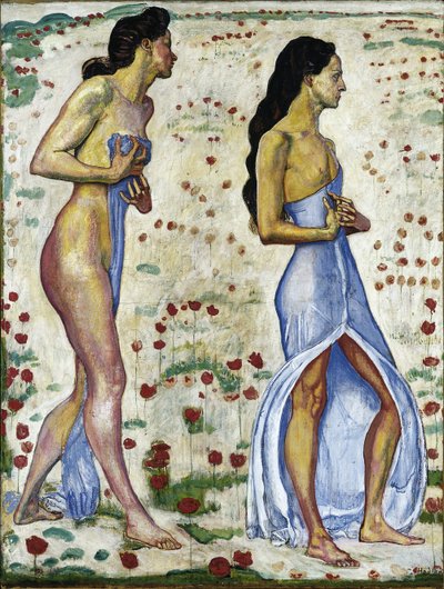 Duas mulheres em emoção 1a, 1901-1906 de Ferdinand Hodler