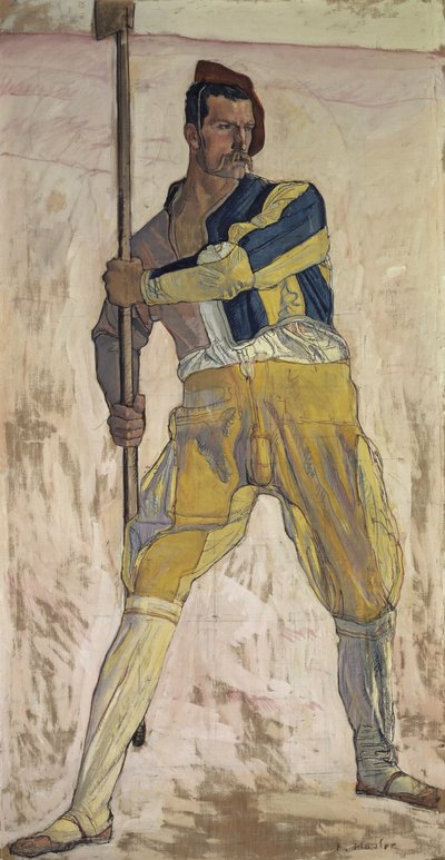 Guerreiro com alabarda, c.1898 de Ferdinand Hodler