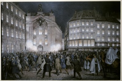 MARZREVOLUTION: Os estudantes pegam nas armas na véspera do 13 de março de Ferdinand Hofbauer