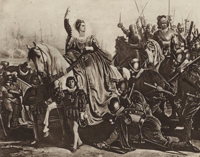 Rainha Elizabeth em Tilbury (fotogravura) de Ferdinand II Piloty