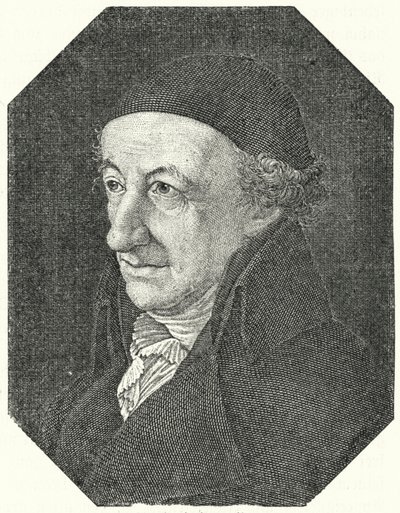 Retrato do poeta alemão Christoph Martin Wieland na velhice (gravura) de Ferdinand Jagemann