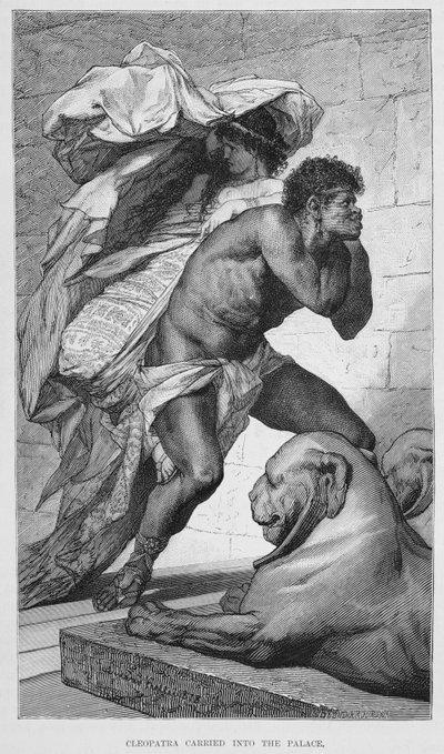 Cleópatra transportada para o palácio, século XIX de Ferdinand Keller