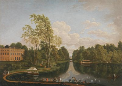 Vista para sul sobre o Lago Superior de Schönbusch, em direção ao Palácio de Schönbusch e ao canal (Ciclo de Aschaffenburg) de Ferdinand Kobell
