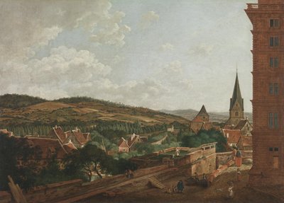 Vista do Castelo de Aschaffenburg para o Pfaffenberg e Santa Ágata (Ciclo de Aschaffenburg) de Ferdinand Kobell