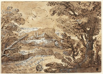 Paisagem com casa à distância de Ferdinand Kobell