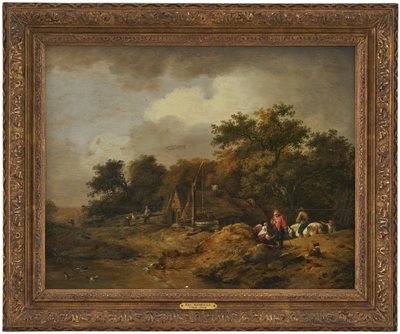 Paisagem com cabana e poço com sarilho de Ferdinand Kobell