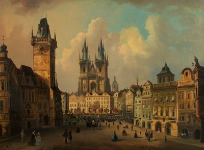 A Praça da Cidade Velha em Praga de Ferdinand Lepie