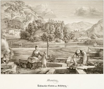 Segunda-feira: Rosenecker Garden antes de Salzburgo de Ferdinand Olivier