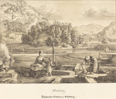 Segunda-feira - Jardim Rosenecker perto de Salzburgo (segunda-feira - Jardim Rosenecker perto de Salzburgo) de Ferdinand Olivier