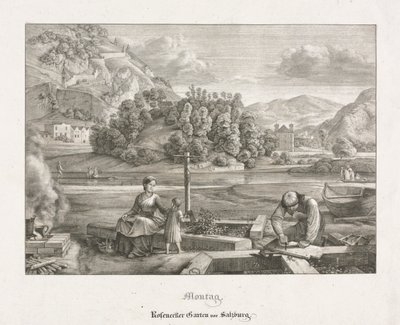 Sete Vistas em Salzburgo e Berchtesgaden: Segunda-feira: Rosenecker Garden Salzburg de Ferdinand Olivier