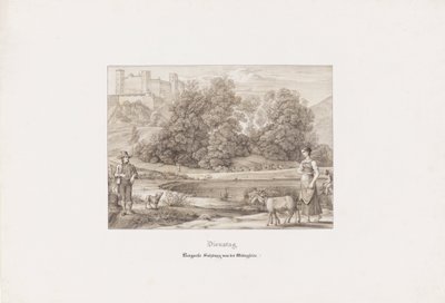 Terça-feira. Fortaleza de Salzburgo vista do lado sul de Ferdinand Olivier