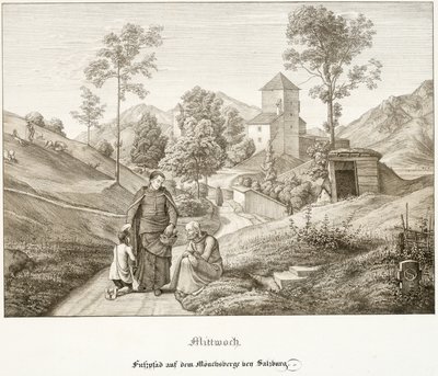 Quarta-feira: Trilha no Mönchsberg perto de Salzburgo de Ferdinand Olivier