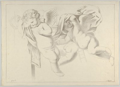 Estudo de três putti, ca. 1800-1844. de Ferdinand Piloty
