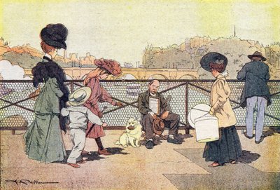 O mendigo cego na ponte das artes em Paris, em Imagier de l