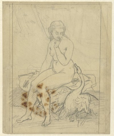 Sentada Leda com o cisne de Ferdinand Roybet