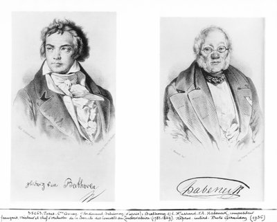 Ludwig van Beethoven (1770-1827) e François-Antoine Habeneck (1781-1849) de Ferdinand Schimon