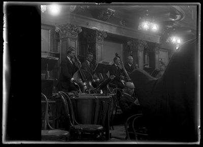 Baixista do membro vienense de uma orquestra filarmónica de Ferdinand Schmutzer