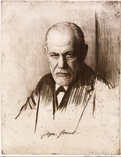 Retrato de Sigmund Freud (1856-1939). Oeuvre de Ferdinand Schmutzer (1870-1928), gravura de Ferdinand Schmutzer