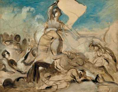 28 de julho - Liberdade liderando o povo de Ferdinand Victor Eugene Delacroix