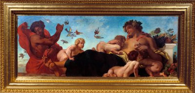 Agricultura Uma mãe a amamentar os seus filhos. Pintura de Eugene Delacroix (1798-1863) de Ferdinand Victor Eugene Delacroix