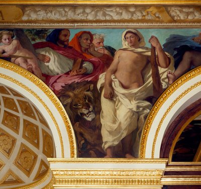 Alegoria da Justiça Detalhe do afresco de Eugene Delacroix (1798-1863) que decorou o Salão do Rei. Assembleia Nacional (Palais Bourbon) 1843 Paris de Ferdinand Victor Eugene Delacroix