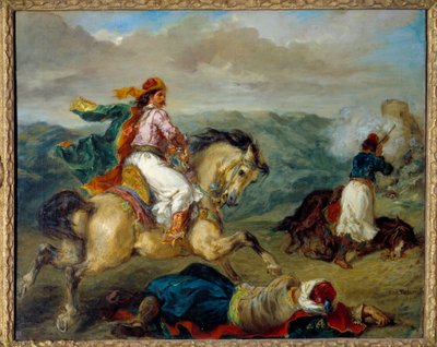 Um episódio da guerra na Grécia. Pintura de Eugene Delacroix (1798-1863) de Ferdinand Victor Eugene Delacroix