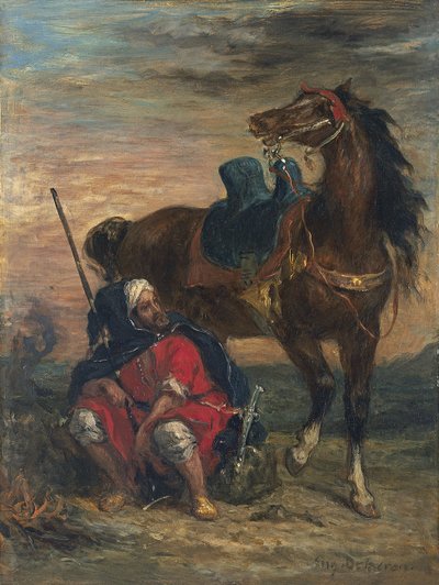 Cavaleiro árabe de Ferdinand Victor Eugene Delacroix