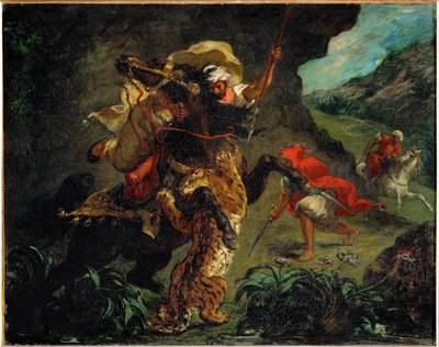 Chasse au tigre - A caça ao tigre ... de Ferdinand Victor Eugene Delacroix