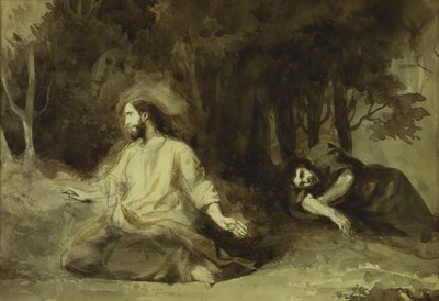 Cristo no Monte das Oliveiras, 1826 de Ferdinand Victor Eugene Delacroix