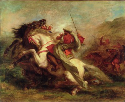 Colisão dos Cavaleiros Mouros, 1843-44 de Ferdinand Victor Eugene Delacroix