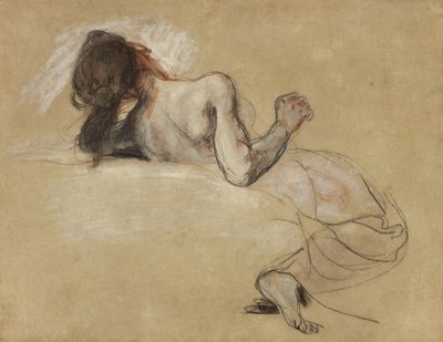 Mulher agachada, 1827 de Ferdinand Victor Eugene Delacroix