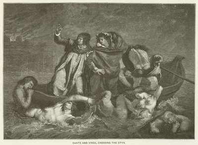 Dante e Virgil cruzando o Styx de Ferdinand Victor Eugene Delacroix