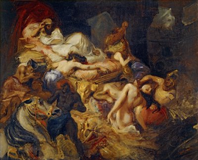 Morte de Sardanapalus Studiy de Ferdinand Victor Eugene Delacroix