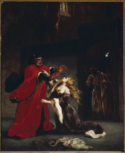 Desdemone amaldiçoada pelo seu pai (óleo sobre tela, c.1852) de Ferdinand Victor Eugene Delacroix
