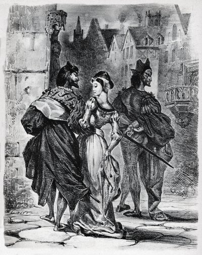 Fausto, Gretschen e Mefistófeles de Ferdinand Victor Eugene Delacroix