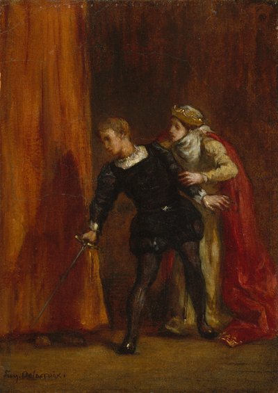 Hamlet e sua mãe, 1849 de Ferdinand Victor Eugene Delacroix