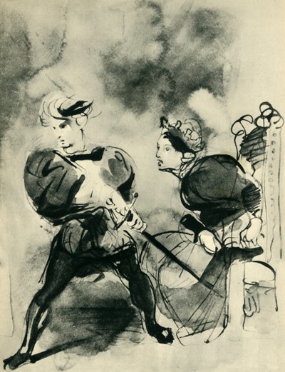 Hamlet e Polonius, c1830s, 1943. de Ferdinand Victor Eugene Delacroix