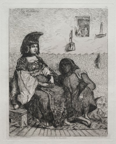 Mulher judia de Argel. de Ferdinand Victor Eugene Delacroix