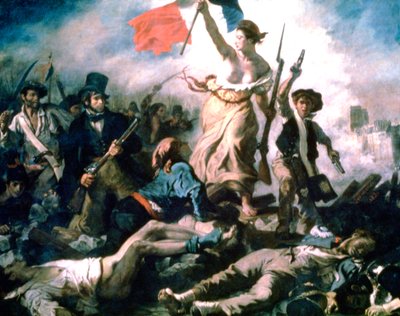Liberdade liderando o povo, 1830 de Ferdinand Victor Eugene Delacroix