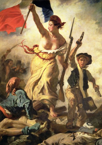 Liberdade liderando o povo, 28 de julho de 1830, c.1830-31 óleo sobre tela detalhe de 3692 de Ferdinand Victor Eugene Delacroix