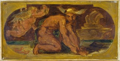 Mercure: Esboço para o Salon de la Paix no Hôtel de Ville, Paris, entre 1849 e 1852 (óleo sobre tela) de Ferdinand Victor Eugene Delacroix