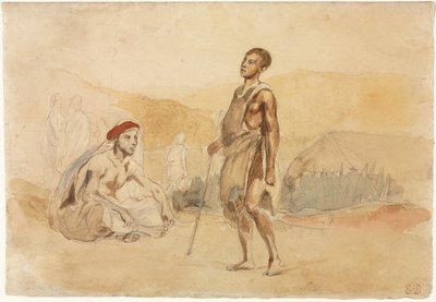 Marroquinos no campo, 1832. de Ferdinand Victor Eugene Delacroix