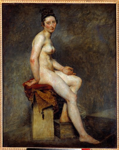 Sentada nua diz Miss Rose. Pintura de Eugene Delacroix (1798-1863) de Ferdinand Victor Eugene Delacroix