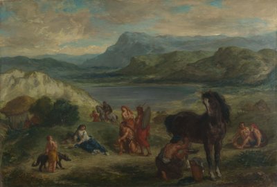Ovídio entre os citas de Ferdinand Victor Eugene Delacroix