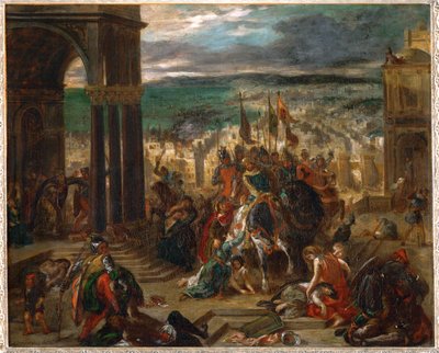 Prise de Constantinopla par les Croises, Constantinopla tomada pelos cruzados ... de Ferdinand Victor Eugene Delacroix