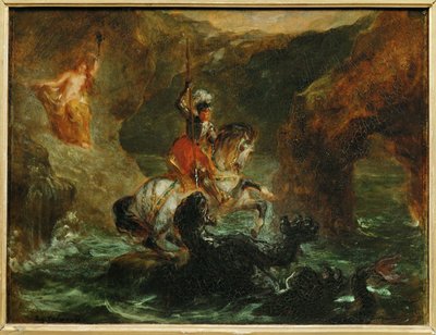 Saint Georges combattant le dragon, dit aussi Persee delivrant Andromede - São Jorge combatendo o dragão ... de Ferdinand Victor Eugene Delacroix